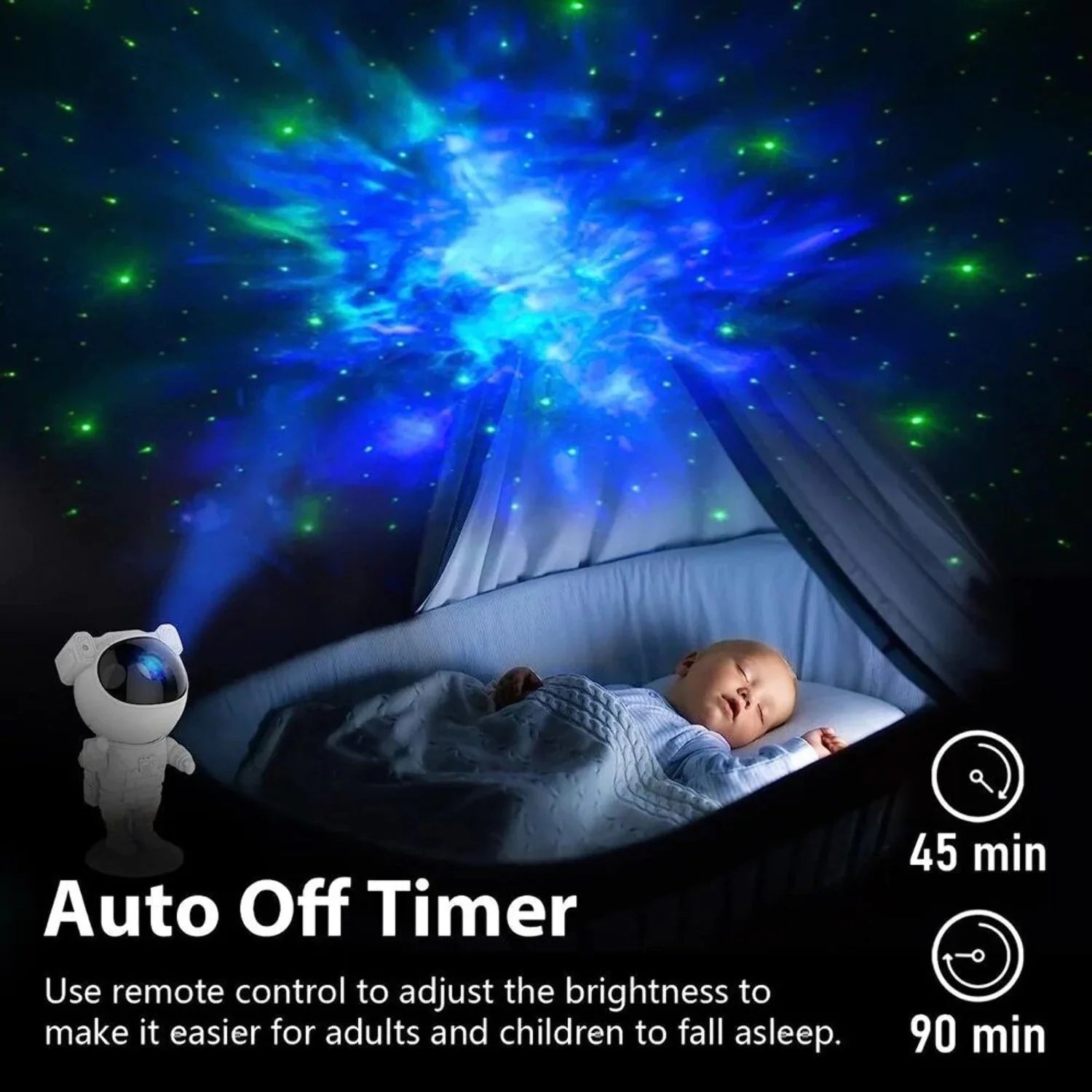 Enchanting Astronaut Galaxy Projector - Transform Your Space with Starry Sky & Ocean Wave LED Night Light