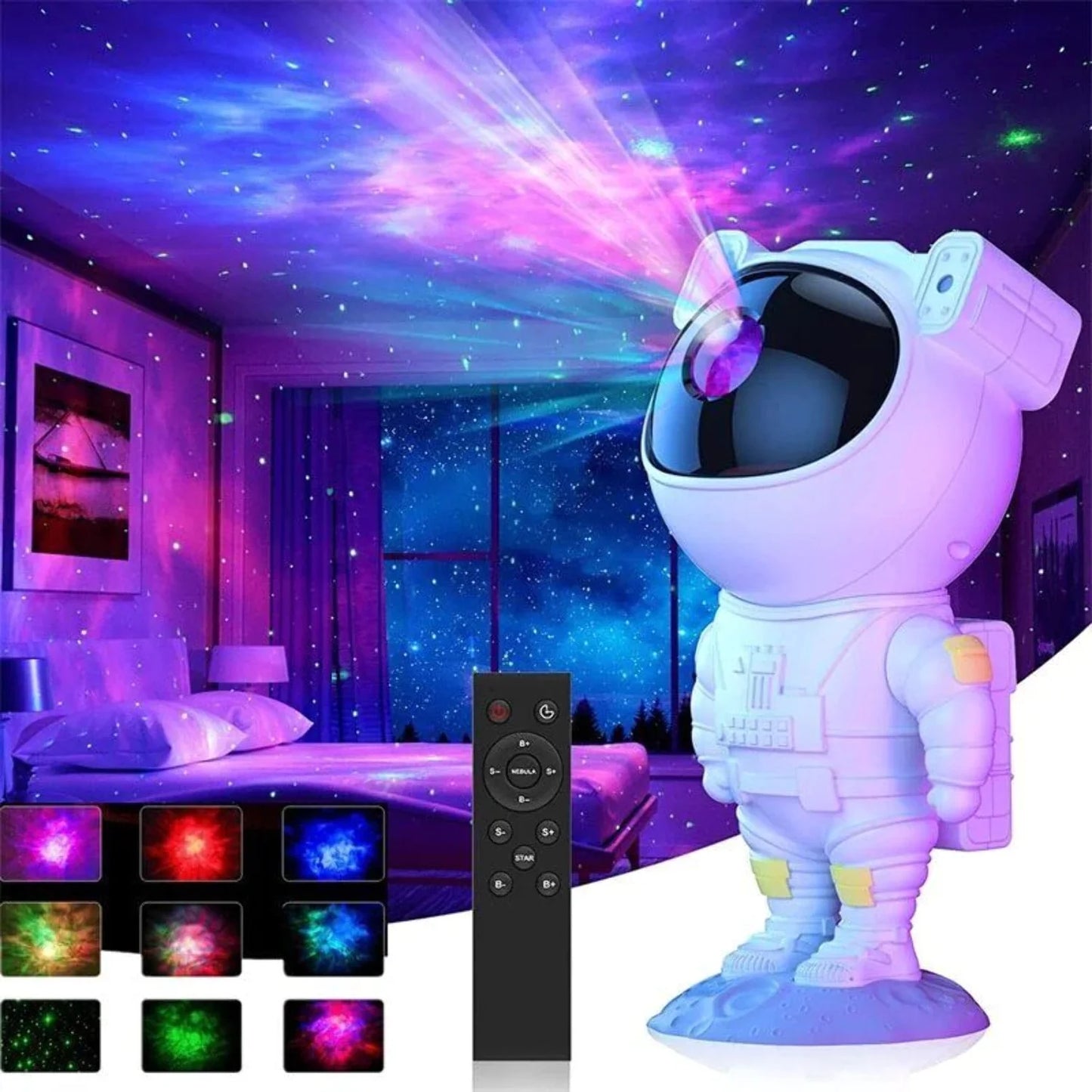 Enchanting Astronaut Galaxy Projector - Transform Your Space with Starry Sky & Ocean Wave LED Night Light