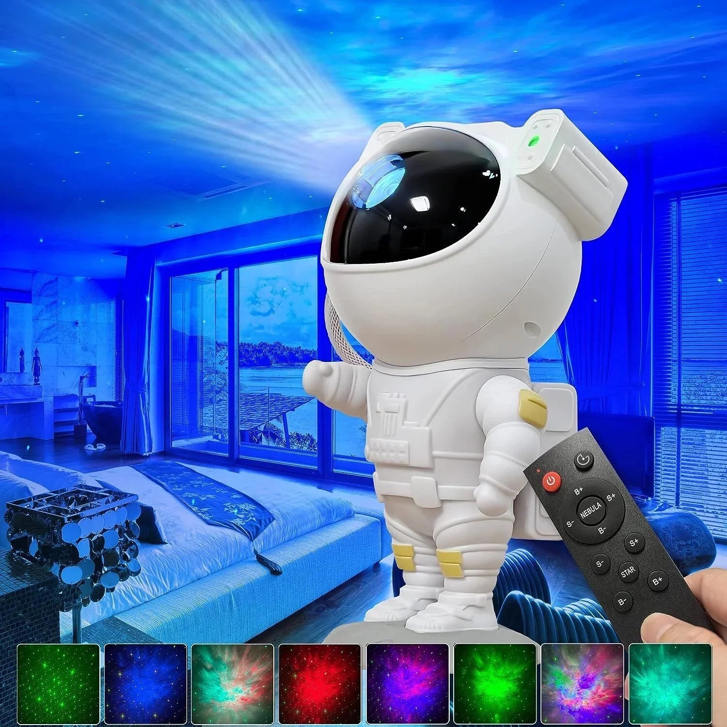 Enchanting Astronaut Galaxy Projector - Transform Your Space with Starry Sky & Ocean Wave LED Night Light