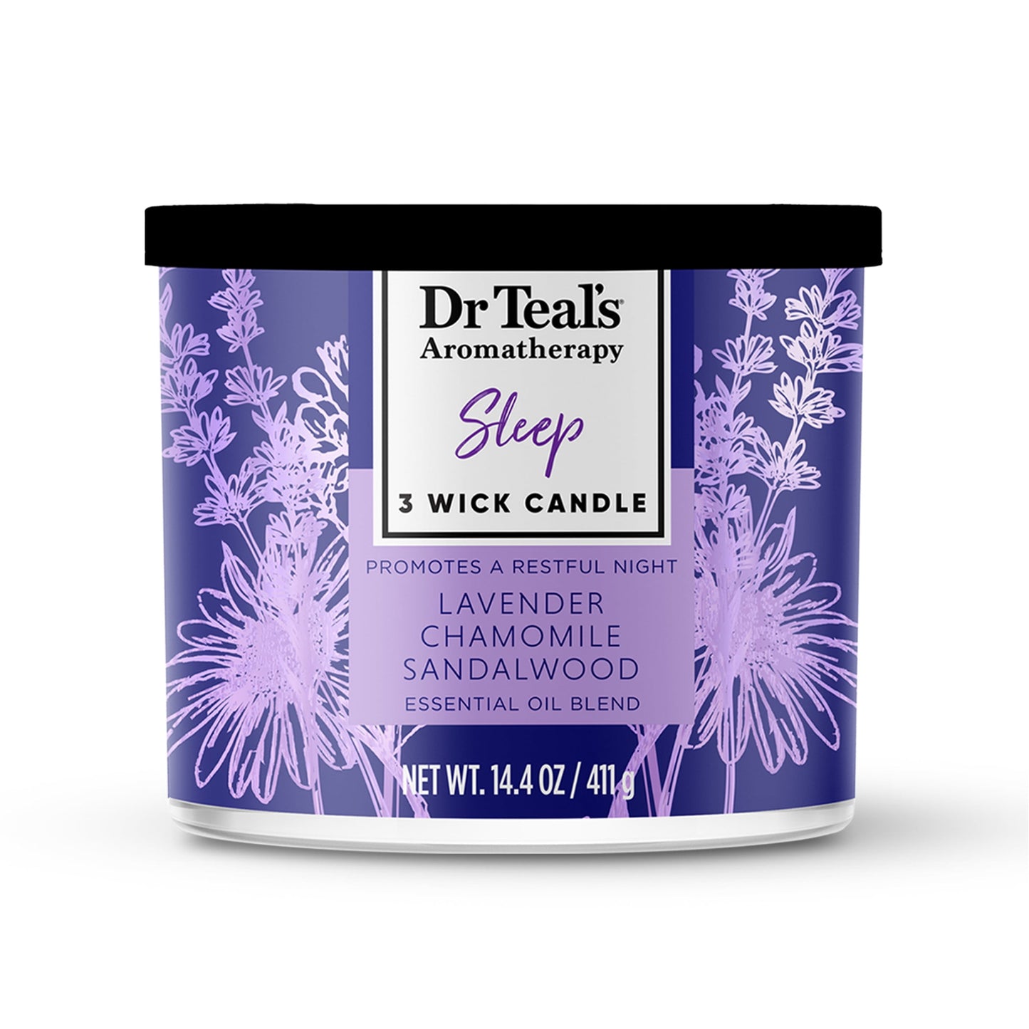 Aromatherapy Sleep Wellness Candle with Lavender, Chamomile, & Sandalwood, 14.4Oz