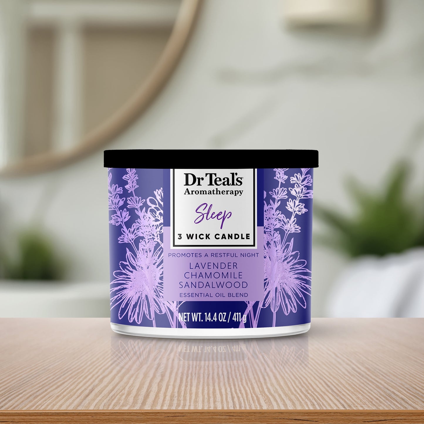 Aromatherapy Sleep Wellness Candle with Lavender, Chamomile, & Sandalwood, 14.4Oz