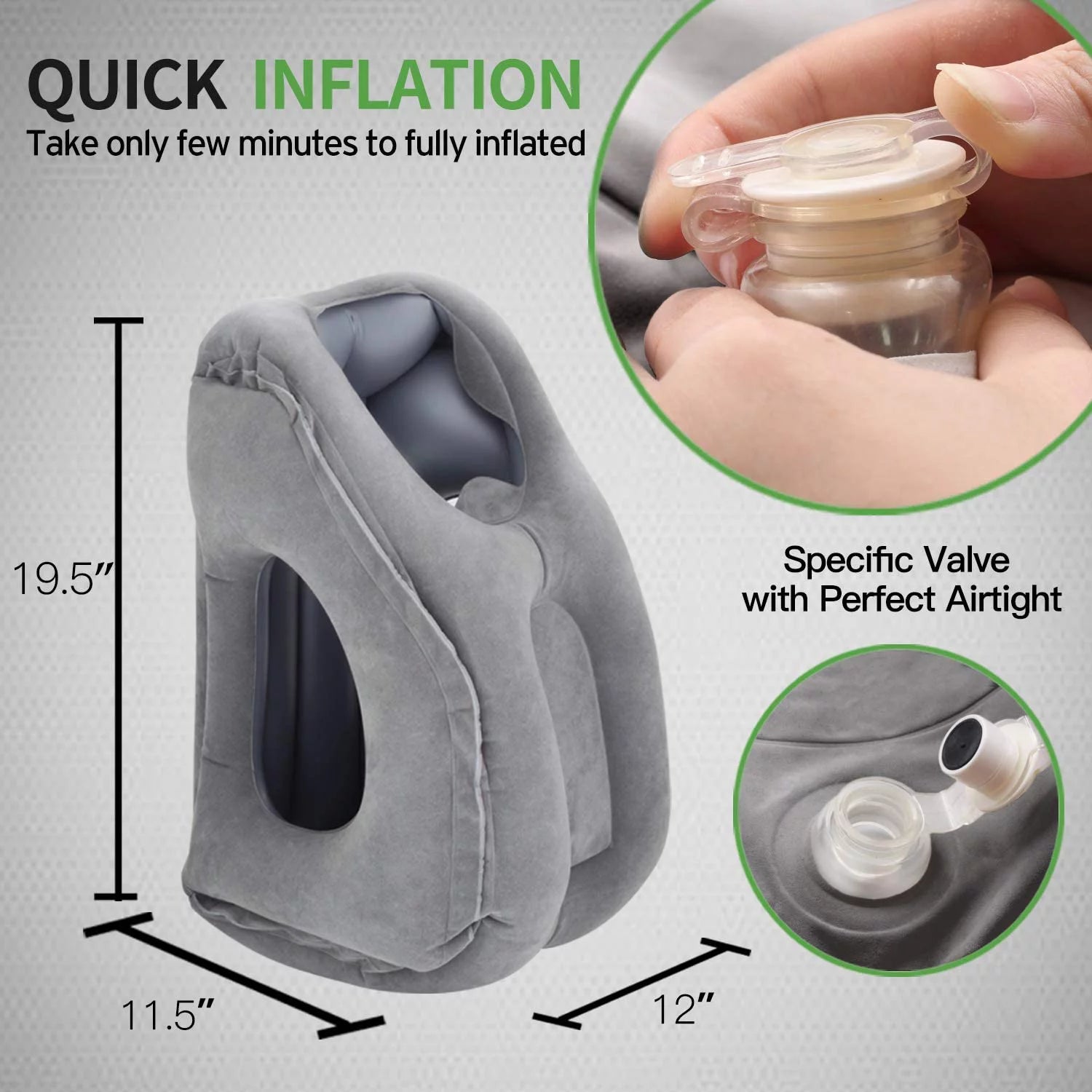 Comfort Inflatable Travel Pillow for Airplane - Neck Head Rest Pillow