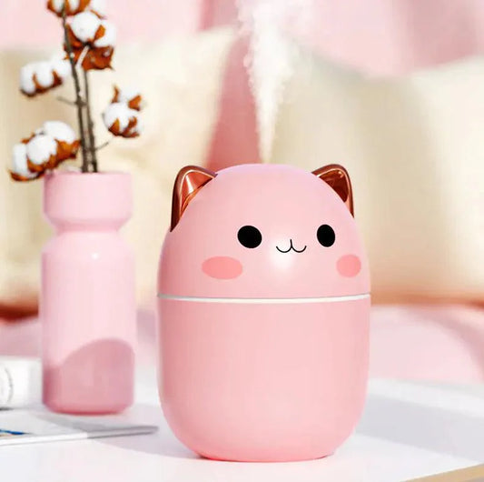 Elegant Cat Humidifier with Night Light & Aromatherapy