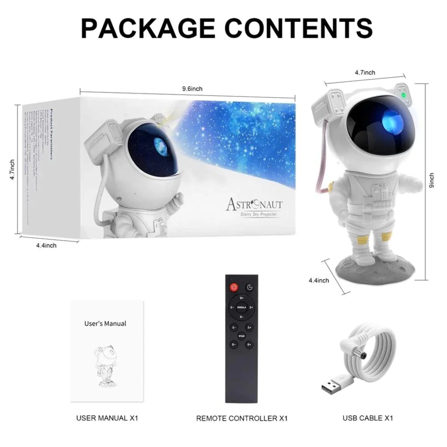 Enchanting Astronaut Galaxy Projector - Transform Your Space with Starry Sky & Ocean Wave LED Night Light